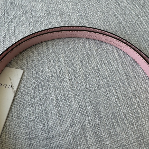 Gucci Double G Patent Leather Thin Belt in pink. Size 95/38. New with tag - Picture 6 of 8